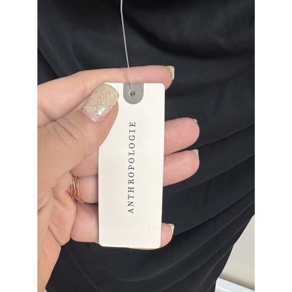 Anthropologie Black Ruched Halter Mini Dress Women’s XL NWT - Picture 4 of 5